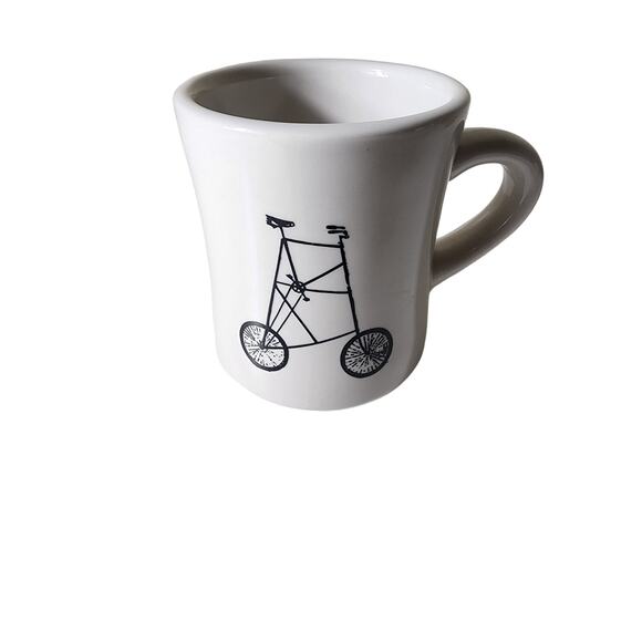 Lamplighter Roasting Co Other - LAMPLIGHTER ROASTING CO Tall Bike White Black 4" Tea Coffee Mug